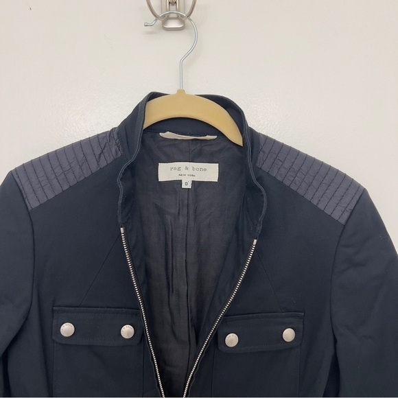 Rag & Bone Full Zip Mock Neck Utility Jacket Black Size 0​​ - Picture 8 of 16